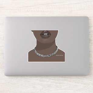 Zwarte vrouw Esthetisch met zilveren (sieraden) Gr Sticker