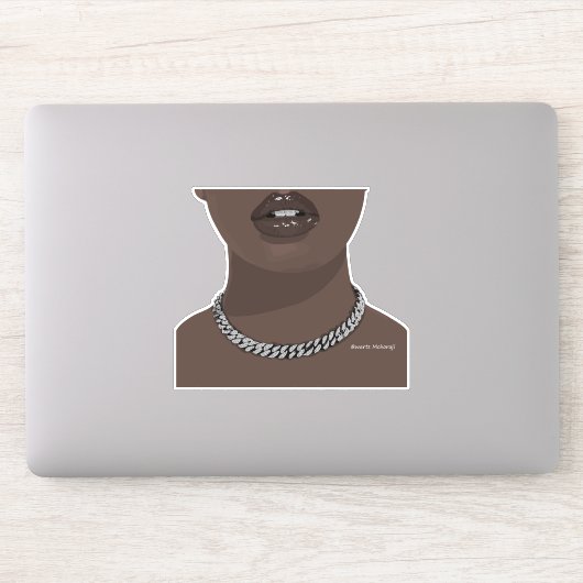 Zwarte vrouw Esthetisch met zilveren (sieraden) Gr Sticker (Computer)