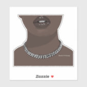 Zwarte vrouw Esthetisch met zilveren (sieraden) Gr Sticker (Vel)