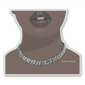 Zwarte vrouw Esthetisch met zilveren (sieraden) Gr Sticker (Voorkant)