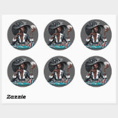 Zwarte vrouw Gambling Casino Kaarten Poker Chips A Ronde Sticker (Vel)