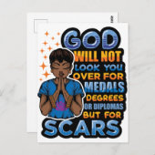 Zwarte vrouw gebed krijger bidden tot God Briefkaart (Voorkant / Achterkant)