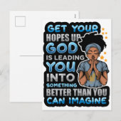 Zwarte vrouw gebed krijger bidden tot God Feestdagenkaart (Voorkant / Achterkant)