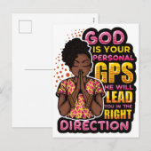 Zwarte vrouw gebed krijger bidden tot God Feestdagenkaart (Voorkant / Achterkant)