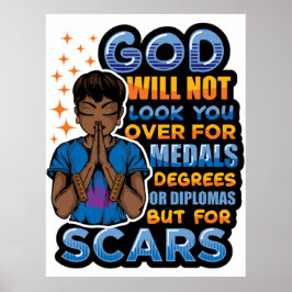 Zwarte vrouw gebed krijger bidden tot God Poster