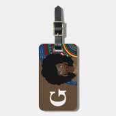 Zwarte vrouw, geïnspireerd door stam, monogram, br bagagelabel (Voorkant verticaal)