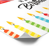 Zwarte Vrouw Gelukkige Verjaardag Multicolor Poster (Hoek)