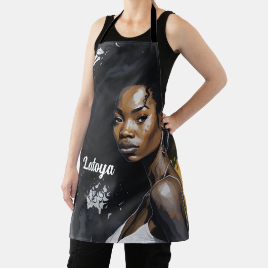 Zwarte vrouw Gepersonaliseerd Schort (Insitu)