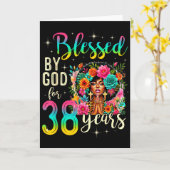 Zwarte vrouw gezegend door God voor 38 jaar christ Kaart (Gele Bloem)