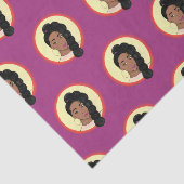 Zwarte vrouw, gloeiende schoonheid, bladerponytail tissuepapier (Detail)