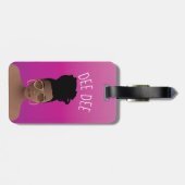 Zwarte vrouw, Gold-harde schijven en hoge un, warm Bagagelabel (Achterkant horizontaal)