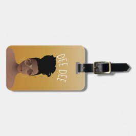 Zwarte Vrouw, goudhades en hoge bandbreedte, geel  Bagagelabel