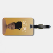 Zwarte Vrouw, goudhades en hoge bandbreedte, geel  Bagagelabel (Achterkant horizontaal)