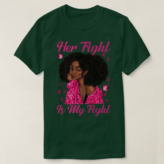 Zwarte vrouw Haar gevecht is mijn strijd tegen bor T-shirt (Design voorkant)