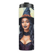 Zwarte Vrouw Heksenval laat kunst achter Thermosbeker (Voorkant)