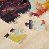 Zwarte Vrouw Herfst Afro Kunst Legpuzzel (Zijkant)