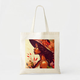 Zwarte vrouw in bloementuin Teen Bag Tote Bag
