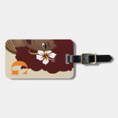 Zwarte Vrouw in de Rode Afro, Oranje, Initiaal Bagagelabel (Voorkant horizontaal)