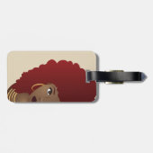 Zwarte Vrouw in de Rode Afro, Oranje, Initiaal Bagagelabel (Achterkant horizontaal)