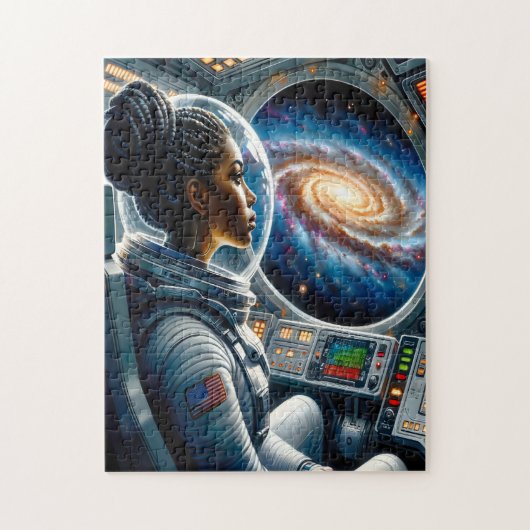 Zwarte vrouw in de ruimte legpuzzel (Verticaal)