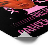 Zwarte vrouw in oktober Draag roze borstkanker Poster (Hoek)