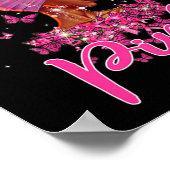 Zwarte vrouw in oktober Draag roze borstkanker Poster (Hoek)