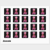 Zwarte vrouw in oktober Draag roze borstkanker Vierkante Sticker (Vel)
