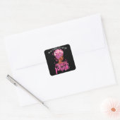 Zwarte vrouw in oktober Draag roze borstkanker Vierkante Sticker (Envelop)