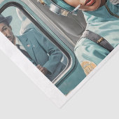 Zwarte vrouw in retro futurisme komische stijl tissuepapier (Detail)