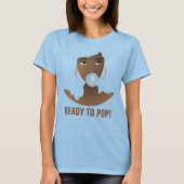 Zwarte Vrouw, klaar voor Pop, Blauw Bubblegum T-shirt (Voorkant)