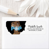 Zwarte Vrouw, klaar voor Pop, Bubblegum, blauw Etiket (Insitu)