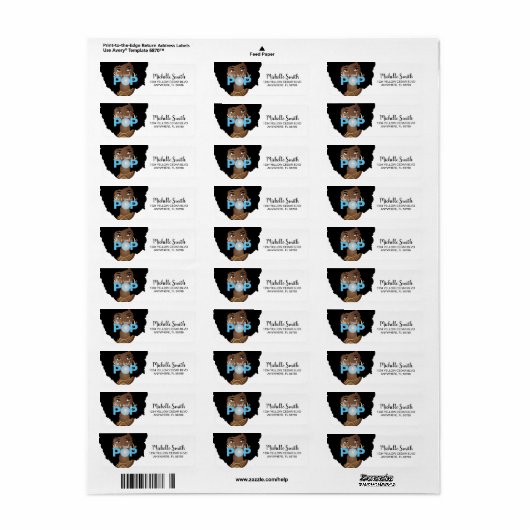 Zwarte Vrouw, klaar voor Pop, Bubblegum, blauw Etiket (Full Sheet)