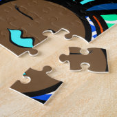 Zwarte Vrouw, kleurrijke Turbans Legpuzzel (Zijkant)