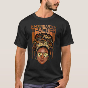 Zwarte vrouw kleuterleidster Afro Afrikaans Amerik T-shirt