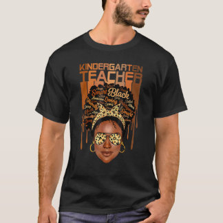 Zwarte vrouw kleuterleidster Afro Afrikaans Amerik T-shirt