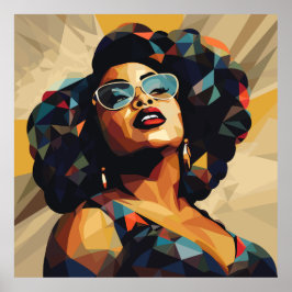Zwarte vrouw: kubistische kunstenaarschap poster