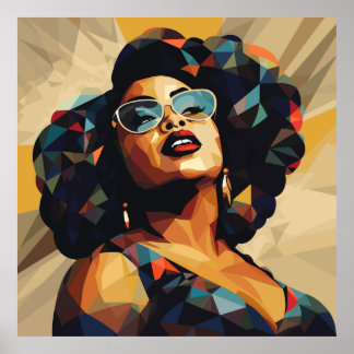 Zwarte vrouw: kubistische kunstenaarschap poster