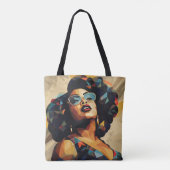 Zwarte vrouw: kubistische kunstenaarschap tote bag (Achterkant)