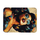 Zwarte vrouw: kubistische kunstenaarsmagneet magneet (Horizontaal)