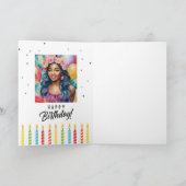zwarte vrouw lachend gelukkig verjaardag kaart (Binnen)