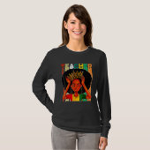 Zwarte vrouw leraar Afro Retro Matching Black Hist T-shirt (Voorkant volledig)
