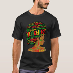 Zwarte vrouw leraar Afro Retro Matching Black Hist T-shirt