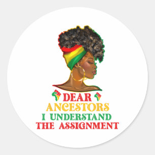 Zwarte Vrouw Melanin Meisje Beste Voorouders Vier Ronde Sticker