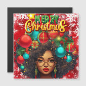 Zwarte Vrouw Melanine Kerstmis Afro Natuurlijke Ko (Voorkant / Achterkant)