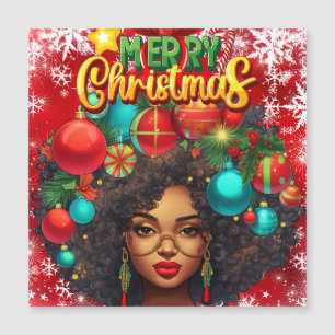 Zwarte Vrouw Melanine Kerstmis Afro Natuurlijke Ko