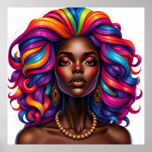 Zwarte vrouw melanine zusters bruine huid meisjes poster