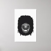 Zwarte vrouw met Afrikaanse tribale gezichtmarkeri Canvas Afdruk (Voorkant)