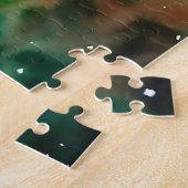 Zwarte vrouw met afro haar in bril Galaxy Art Legpuzzel (Zijkant)