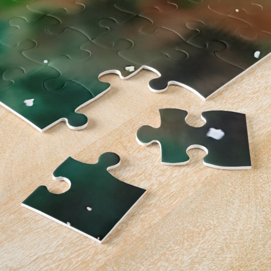 Zwarte vrouw met afro haar in bril Galaxy Art Legpuzzel (Zijkant)