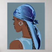 Zwarte vrouw met dubbelzijdige illustratie poster (Voorkant)